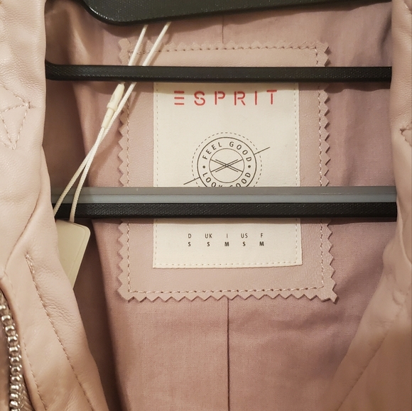 Esprit Light Pink/Blush Leather Jacket Size S NWT - Picture 2 of 3